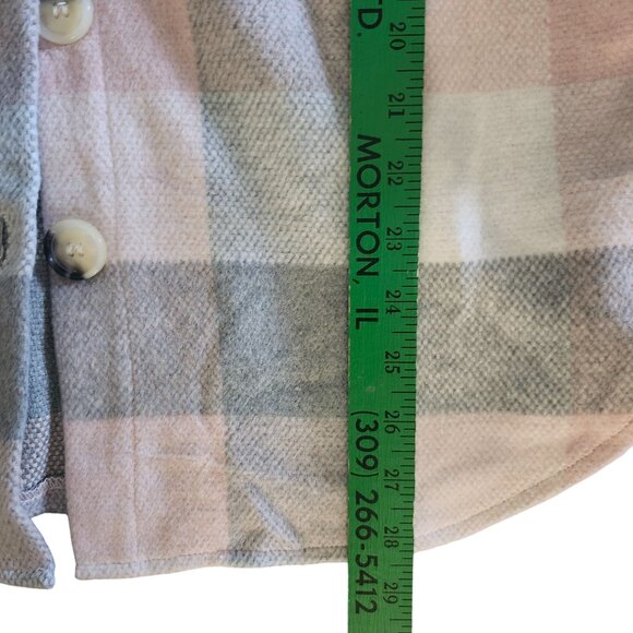Medium Plaid Button Shacket Brushed Flannel Shirt Jacket Pockets Prettygarden - Picture 5 of 12